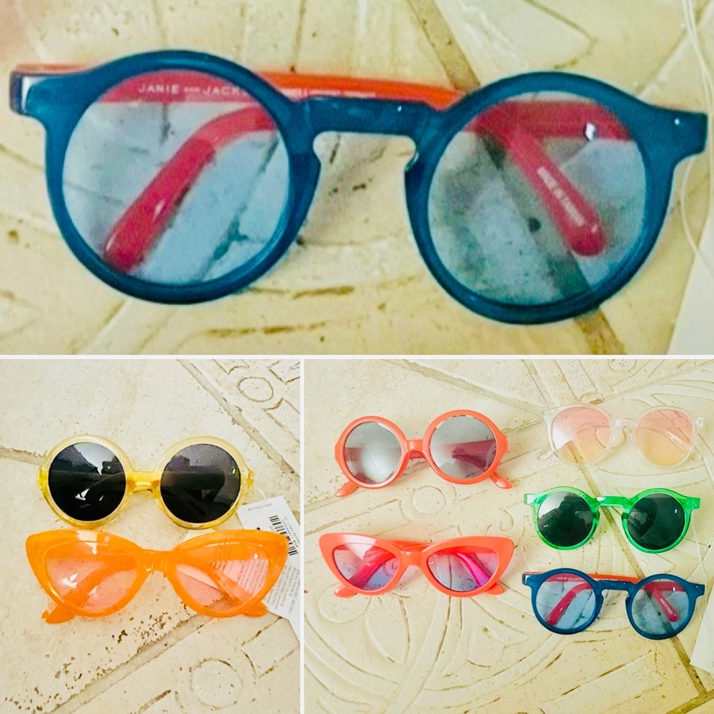 Janie and Jack Kids Sunglasses Set - Blue, Orange, Pink, Green
